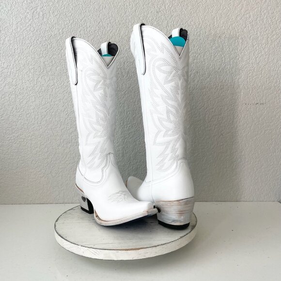 Lane MEGAN MORONEY Smokeshow Womens Cowboy Boots 8 White Western Cowgirl Tall - Picture 10 of 10